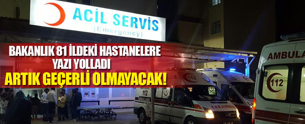 Bakanlık 81 ildeki hastanelere yazı yolladı