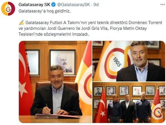 Galatasaray'da Domenec Torrent sözleşmeyi imzaladı