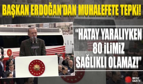 Cumhurbaşkanı Erdoğan Hatay'da kalıcı konutların temel atma töreninde konuşuyor