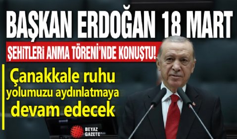 Başkan Erdoğan Çanakkale Deniz Zaferinin 109. Yıldönümü Töreni'nde konuşuyor