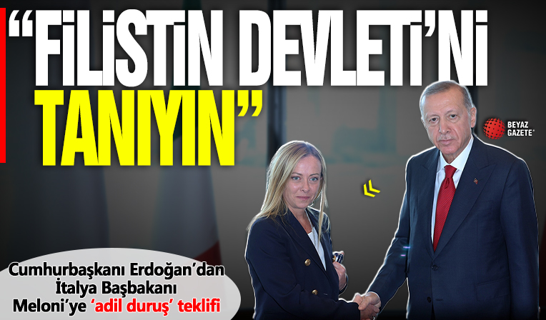 Başkan Erdoğan İtalya Başbakanı Meloni'yle görüiştü: 'Filistin devletini tanıyın' çağrısı!