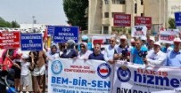 DEM Partili belediyelere işçi kıyımı tepkisi....Sendikalar ve işçiler belediye önünde işten atılmaları protesto etti