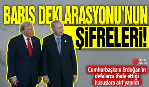 Barış Deklarasyonu'nun şifreleri! Cumhurbaşkanı Erdoğan'ın defalarca ifade ettiği hususlara atıf yapıldı