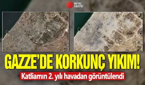 Gazze'de korkunç yıkım! Katliamın 2. yılı havadan görüntülendi
