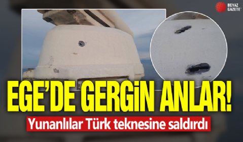 Ege'de gergin anlar! Yunanlılar Türk teknesine saldırdı