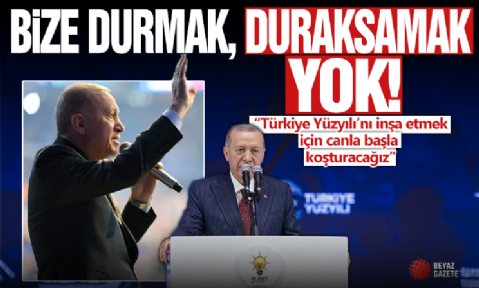 Cumhurbaşkanı Erdoğan AK Parti Kongresinde teşekkür konuşmasını yapıyor