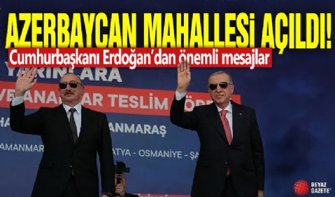 Cumhurbaşkanı Erdoğan afet konutları anahtar teslim töreninde konuşuyor