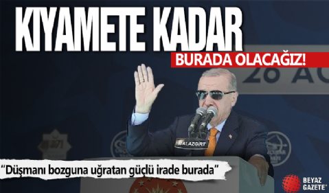 Cumhurbaşkanı Recep Tayyip Erdoğan, Muş'ta Malazgirt Zaferi'nin 954. Yıl Dönümü Kutlama Programı'nda konuşuyor