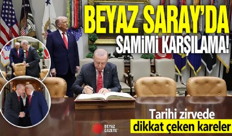 Beyaz Saray'da samimi karşılama! Tarihi zirvede dikkat çeken kareler