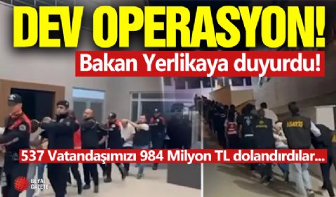 Tekirdağ Merkezli Tarihi Operasyon! Bakan Duyurdu!