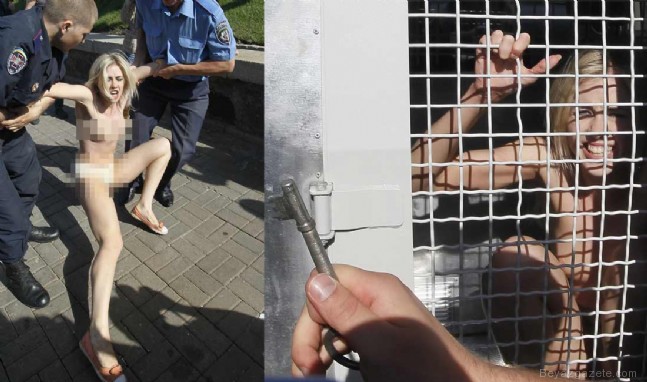 femen - FEMEN'i Bu Kez Kafese Koyarak Zapt Ettiler