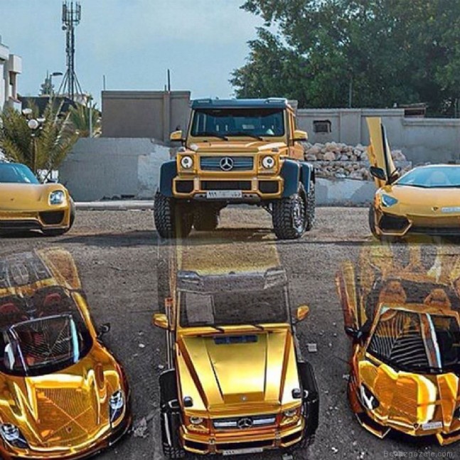 suudi arabistan - Suudi milyarderin altın kaplamalı otomobilleri