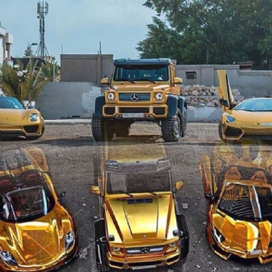 luks otomobil - Suudi milyarderin altın kaplamalı otomobilleri