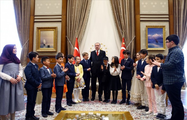 milli egitim bakani - Cumhurbaşkanı Erdoğan Çocukları Kabul Etti