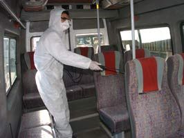 Adana'da yolcu minibüsleri ilaçlandı