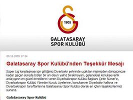 Galatasaray Diyarbakırspor'a teşekkür etti