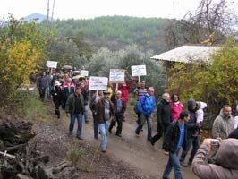 BEYOBASı - Köyceğiz'de 'santrale hayır' yürüyüşü