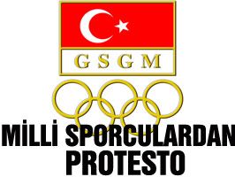 Milli sporcular, GSGM önünde eylem yaptı...
