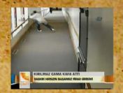 Şaşkın hırsız cama tosladı