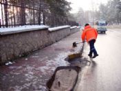 Çatalca'da karla mücadele çalışmaları