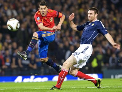 DAVİD VİLLA - İspanya deplasmanda İskoçya'yı 3-2 mağlup etti