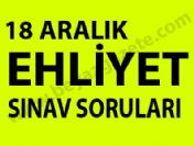 18 Aralık Ehliyet sınav soruları açıklandı- MEB 18 Aralık Ehliyet soruları