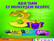 Ada Avm, 3. Yılını 33 Hediye İle Kutluyor