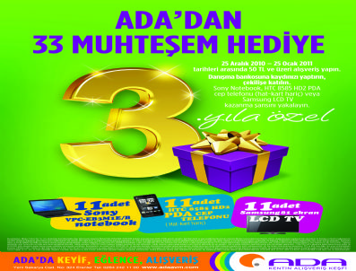 NOTEBOOK - Ada Avm, 3. Yılını 33 Hediye İle Kutluyor