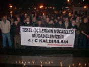 Düzce'den Tekel İşçilerine Meşaleli Destek