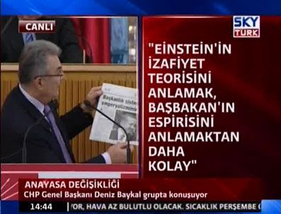 İZAFIYET TEORISI - Başbakan'a gazete küpürü ile cevap