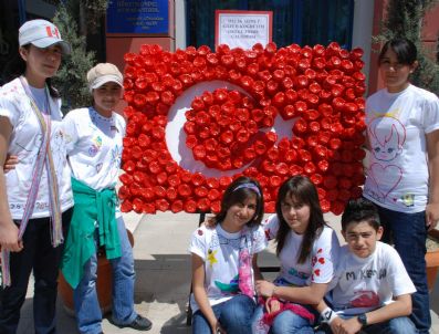 250 Adet Pet Şişe İle Türk Bayrağı Yaptılar