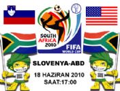 2010 FIFA Dünya Kupası C grubu Slovenya - ABD  maçı TRT1 canlı izle