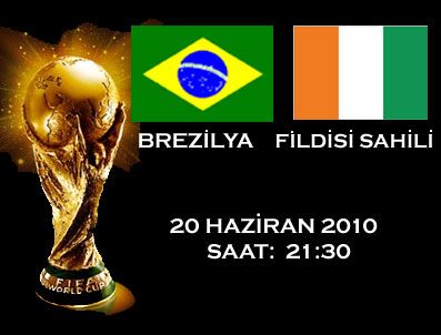 CESAR - 2010 Dünya Kupası G grubu Brezilya-Fildişi Sahili  maçı TRT1 (TRT 1) canlı izle