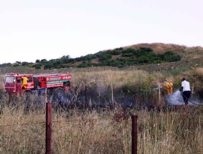 Çan'da Korkutan Tarla Yangını