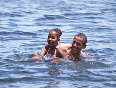 PANAMA - Abd Başkanı Obama, Meksika Körfezi'nde Yüzdü