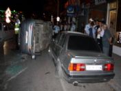 Park Halindeki Araca Çarpan Otomobil Takla Attı: 3 Yaralı