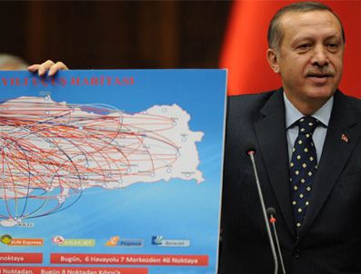 Başbakan Erdoğan'dan haritalı grup toplantısı