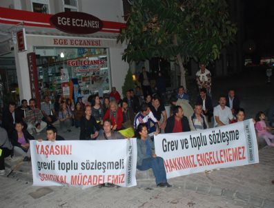 Didim’de Sendikal Haklar İçin Oturma Eylemi