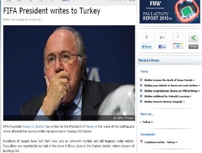 JOSEPH SEPP BLATTER - Sepp Blatter`den Abdullah Gül`e Taziye Mektubu