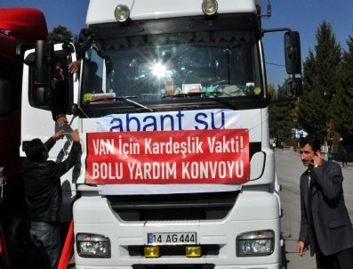 Bolu`dan Van`a 5 Tır Dolusu Su ve Erzak Gönderildi
