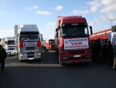 SELAMI ÖZTÜRK - İstanbul`daki CHP`li Belediyelerin yardım Tır`ları Van`a doğru yola çıktı