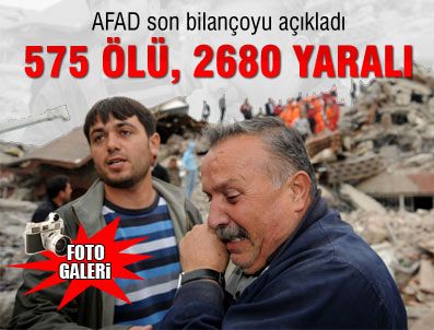 AFAD: 575 ölü, 2 bin 608 yaralı