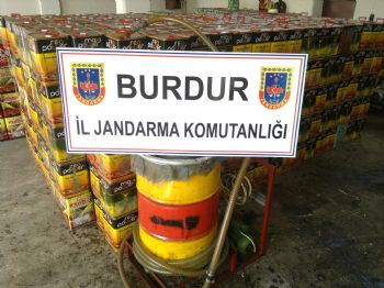 Burdur`da 16 Bin Litre 10 Numara Yağ Ele Geçirildi