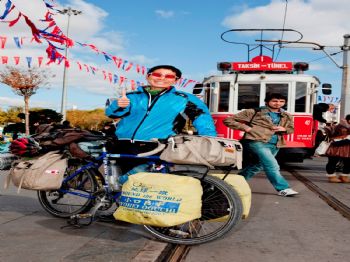 Bisikletiyle 26 Ülke Dolaşan Japon`un Hedefi 150 Ülkeyi Görmek