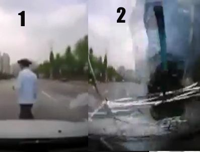 SEUL - Kazayı aracın kendi kamerası kaydetti