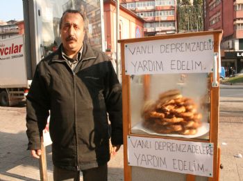 Simitçiden Vanlı Depremzedelere Yardım Kampanyası