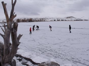 ÇıLDıR GÖLÜ - Çıldır Gölü Buz Tuttu