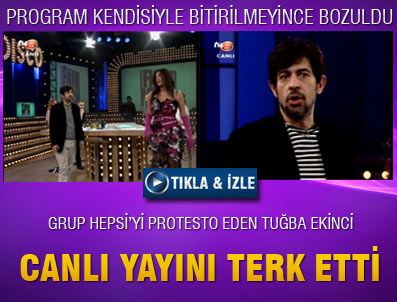 Şarkıcı Tuğba Ekinci canlı yayını terk etti