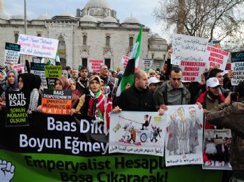 Beyazıt'ta Esad Protestosu