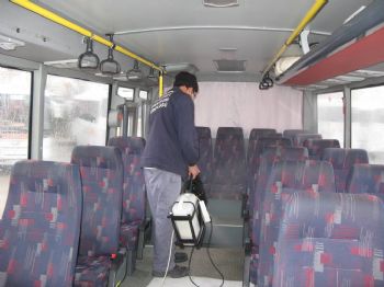 Çubuk'ta Toplu Taşıma Araçları Gribe Karşı İlaçlandı
